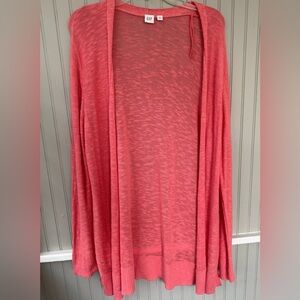 GAP Coral Open-Front Lightweight Cardigan